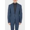 Men's blue checked suit