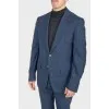 Men's blue checked suit