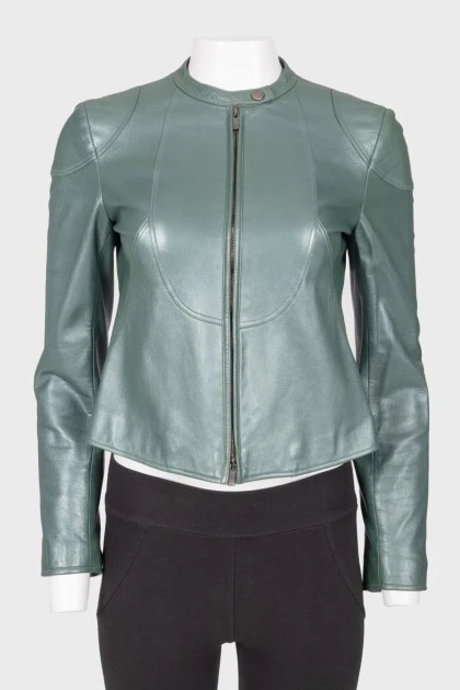 Pearl green leather jacket