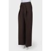 Brown woolen trousers with lightning
