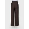 Brown woolen trousers with lightning