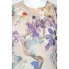Beige silk floral pattern blouse