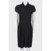 Black wool button up dress