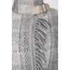 Grey textile leather straps coat