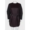 Black wool loose fit dress