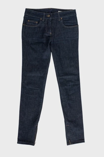 Slim fit jeans with zippers at the bottom