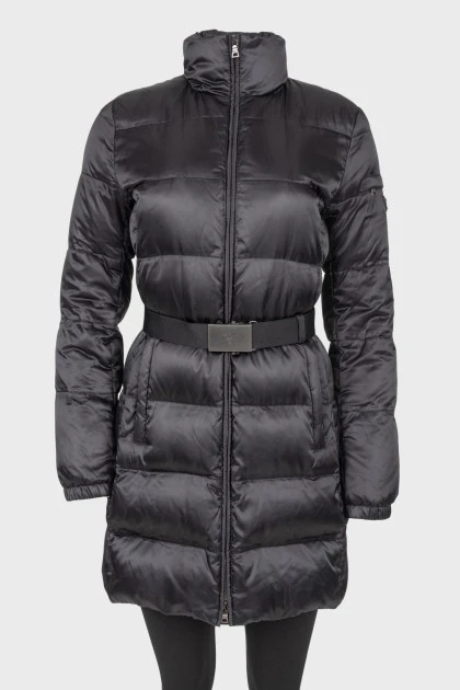 Quilted down jacket on the belt