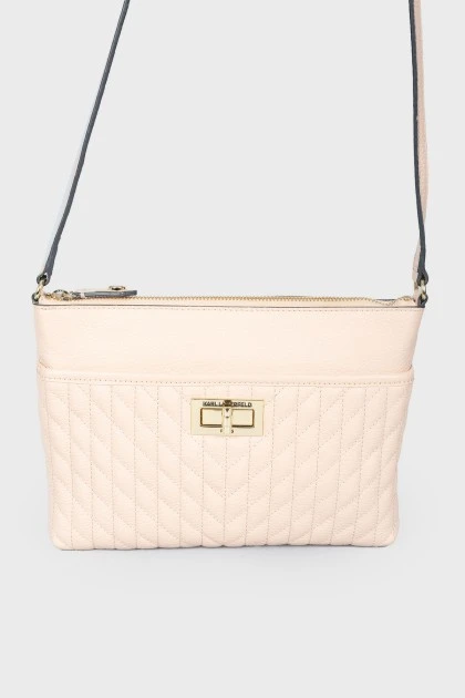 Beige quilted bag