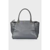 Leather bag of graphite shade