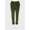Dark green cropped trousers