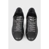 Leather applique sneakers