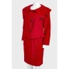 Red wool suit