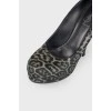Leopard print pony leather shoes