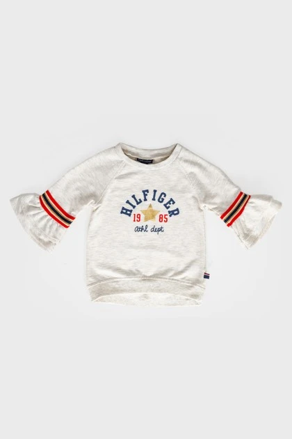 Children's ruffles on the sleeves sweater