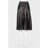 Leather pleated skirt with tag