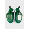 Emerald suede sandals