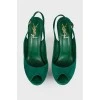 Emerald suede sandals