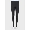 Cashmere leggings with leather inserts