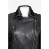 Cropped leather sheepskin coat