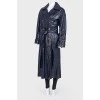 Dark blue double-breasted trench coat