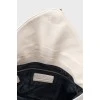Cream clutch zippered bag