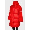 Long quilted down jacket
