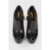Patent toecap stiletto boots