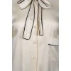 White silk blouse with bow