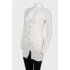 Gold buttons white cardigan