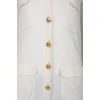 Gold buttons white cardigan