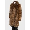 Fur coat with leopard fur