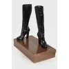 Zipped high leather boots