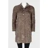 Textured fitted fur coat