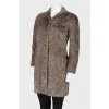 Textured fitted fur coat