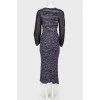 Knitted dress with translucent sleeves