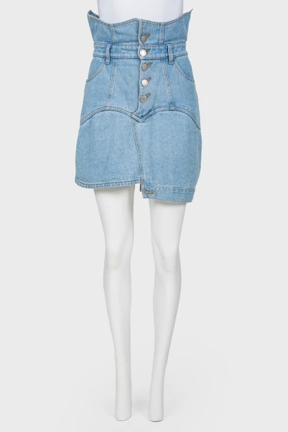 Asymmetric jeans skirt