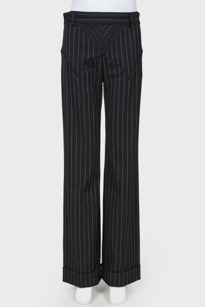 Striped wool trousers