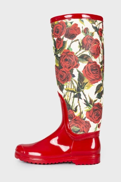 Rubber boots with print