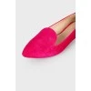 Suede pink ballet shoes