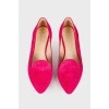 Suede pink ballet shoes