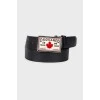 Belt with brand logo buckle
