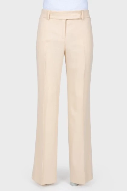 Classic beige straight leg trousers