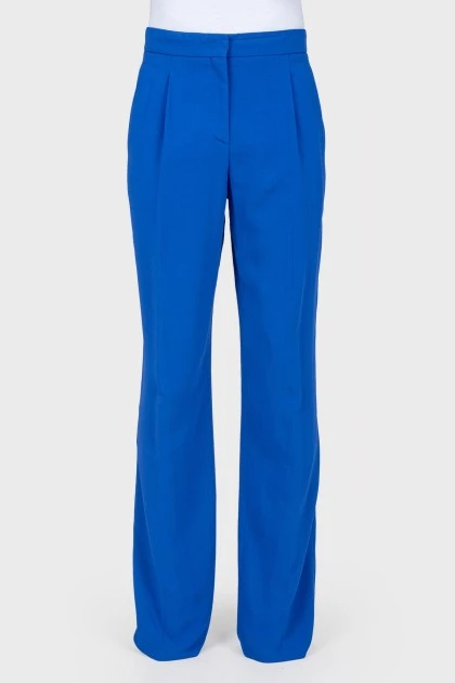 Blue straight leg trousers