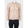 Silk shirt with abstract pattern