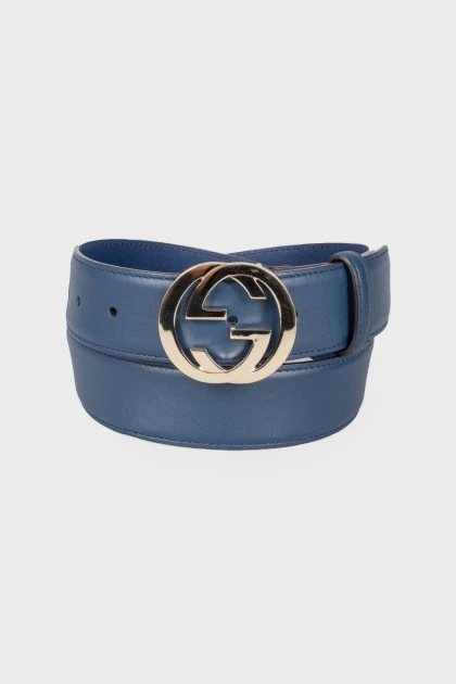 Leather blue belt