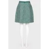 Green  abstract print skirt