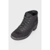 Black textile ankle boots