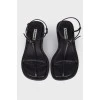 Square toe leather sandals