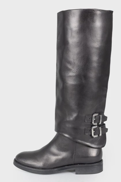 High leather boots
