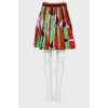 Pleated skirt with print